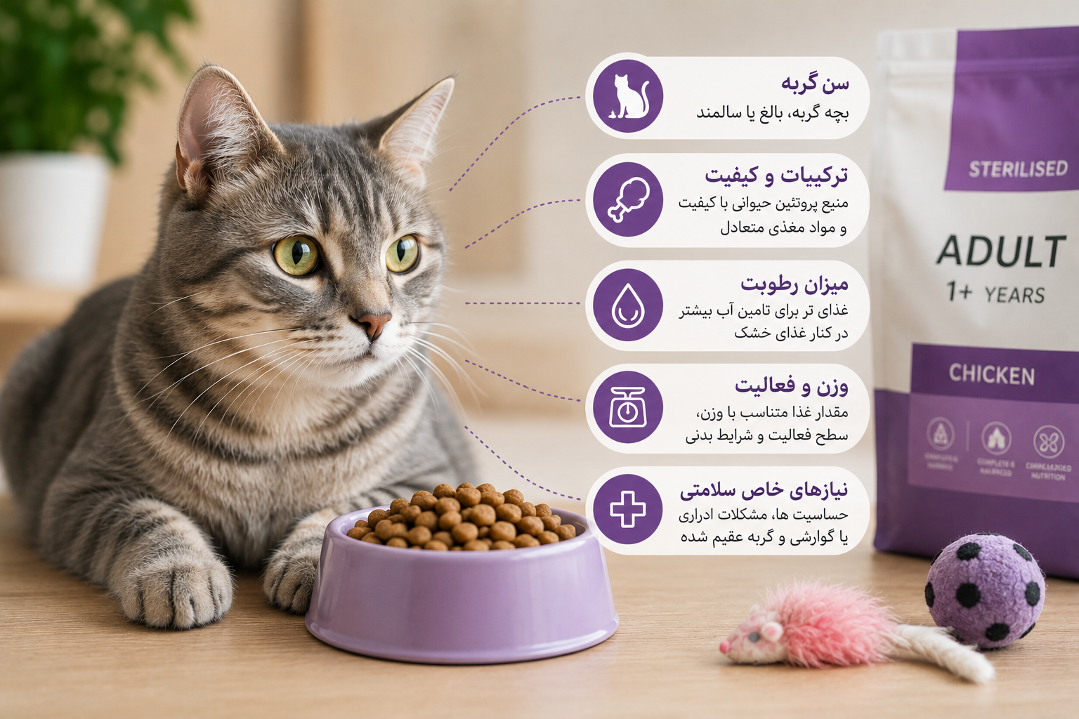 (راهنمای خرید غذای گربه)